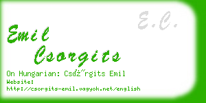 emil csorgits business card